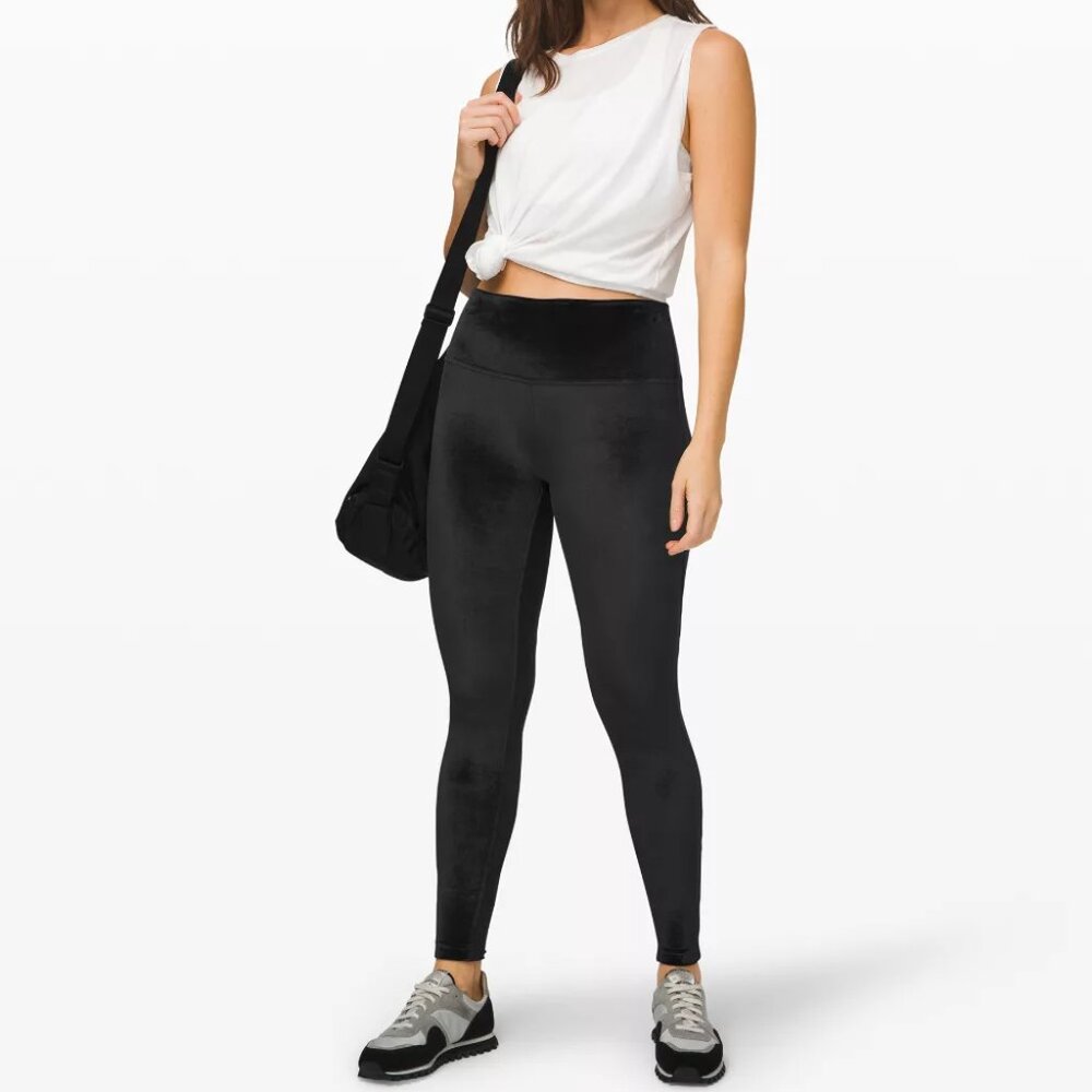 NWT Wunder Lounge High-Rise Tight 28" Velvet in Black size 12